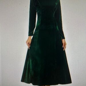 Coldwater Creek Deep Green Long Sleeve Dress